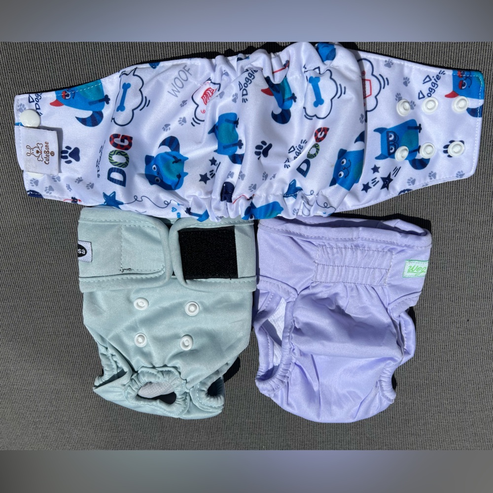 Washable Dog Diapers and Belly Band Small Sizes NWOT Pastel